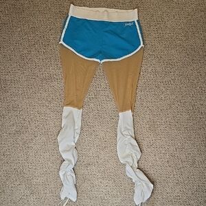 Bombshell Sportswear Teal and Beige Leggings